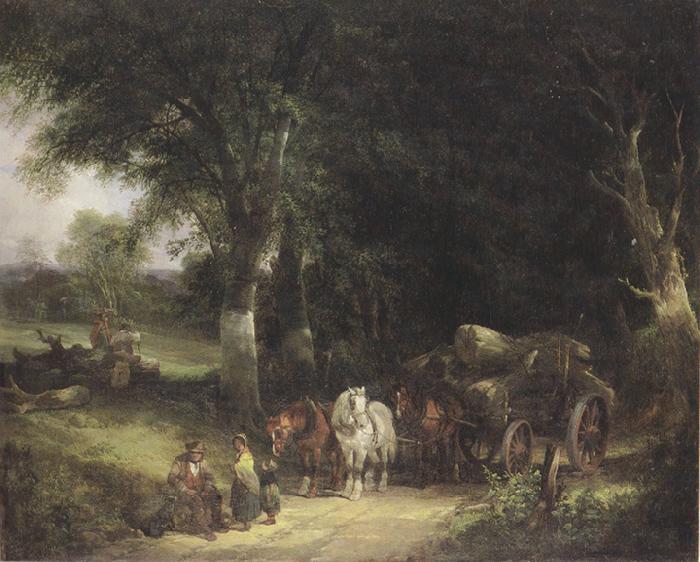 William Shayer Carging Timber in the New Forest (mk37)